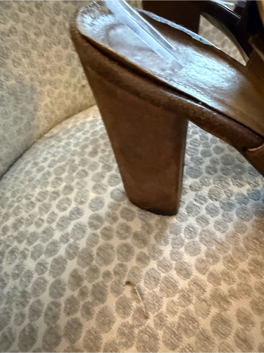 Vintage 1970 Brown Suede Peep-Toe Women's Shoes - Picture 3 of 9